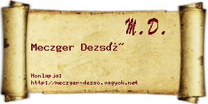 Meczger Dezső névjegykártya
